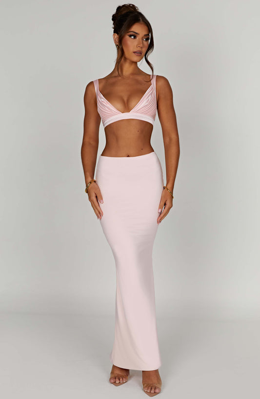 Astrid Maxi Rok - Blush, Stijlvol en Comfortabel