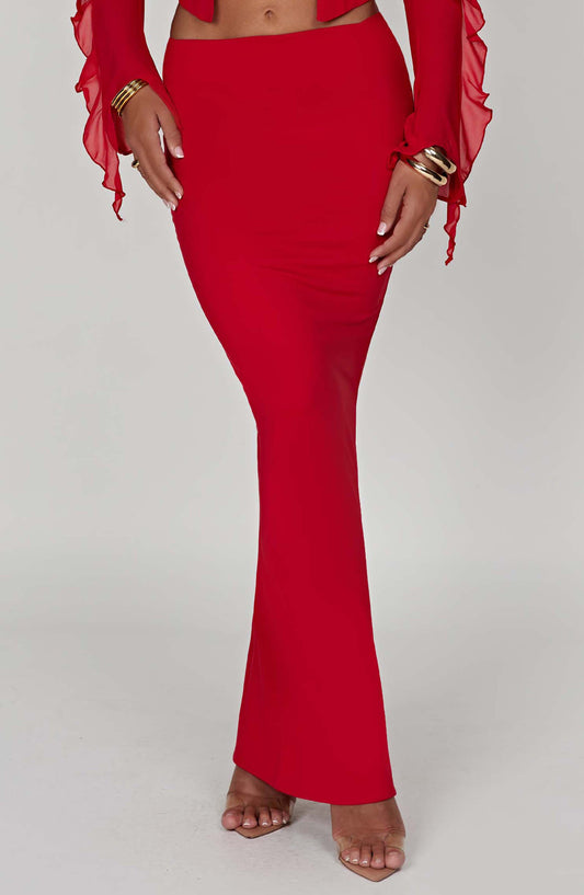 Astrid Maxi Rok - Rood, Stijlvol en Comfortabel