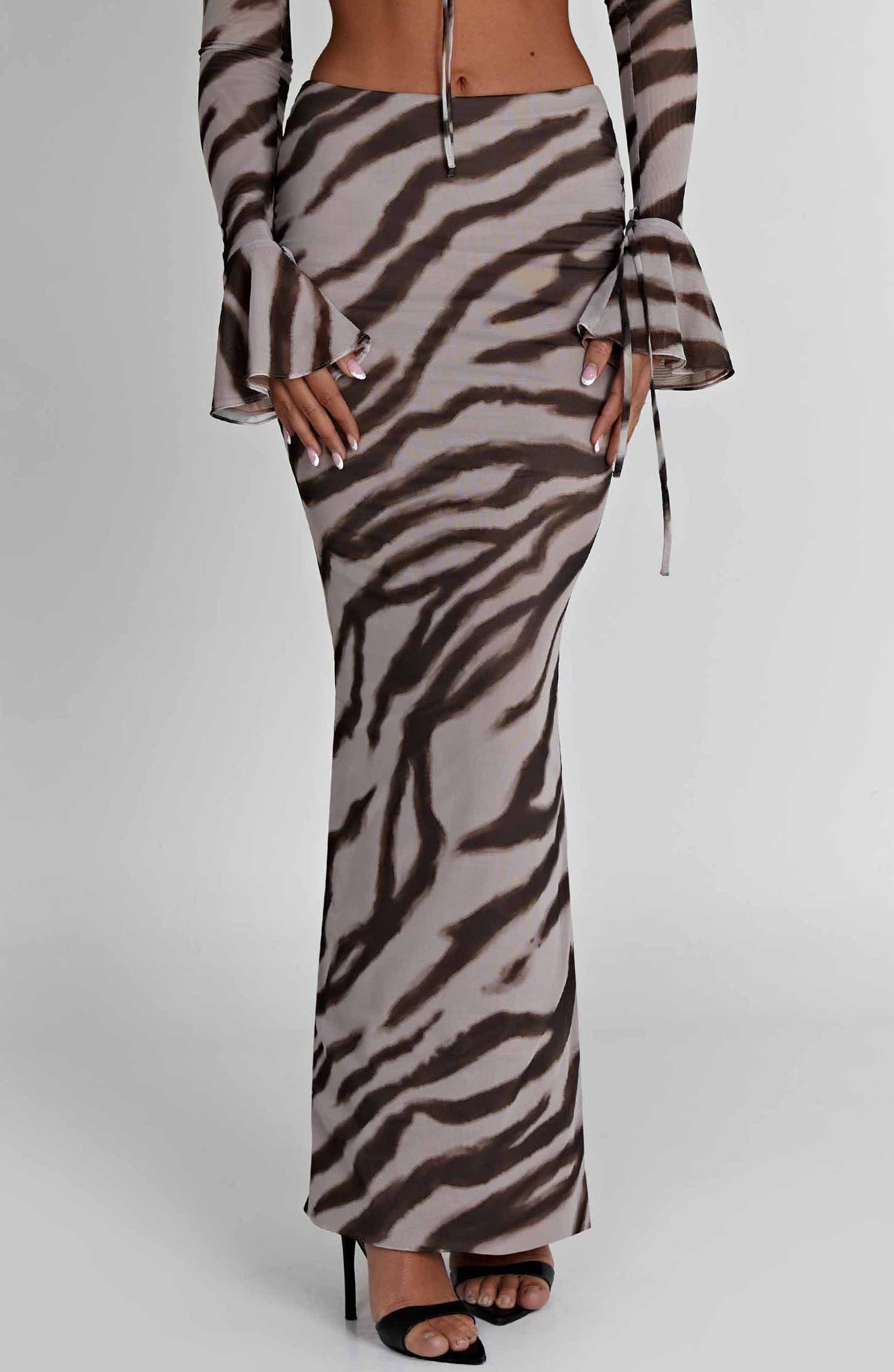 Astrid Maxi Rok Trendy - Stijlvol Zebra Motief