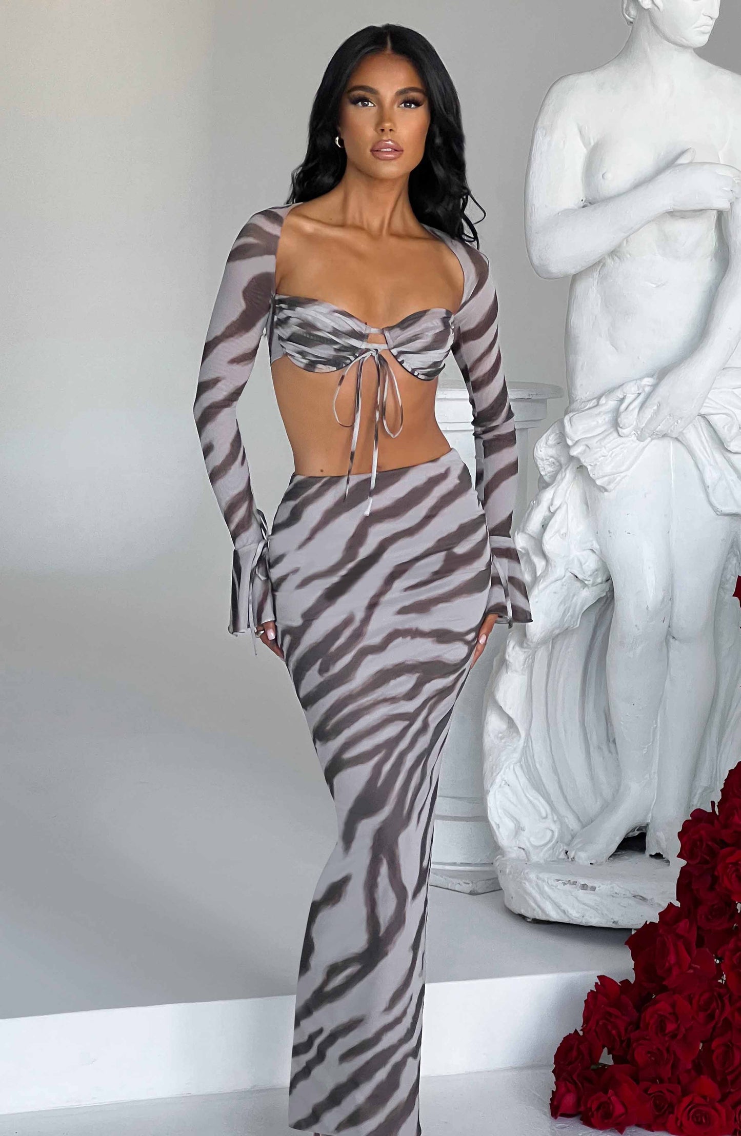 Astrid Maxi Rok Trendy - Stijlvol Zebra Motief