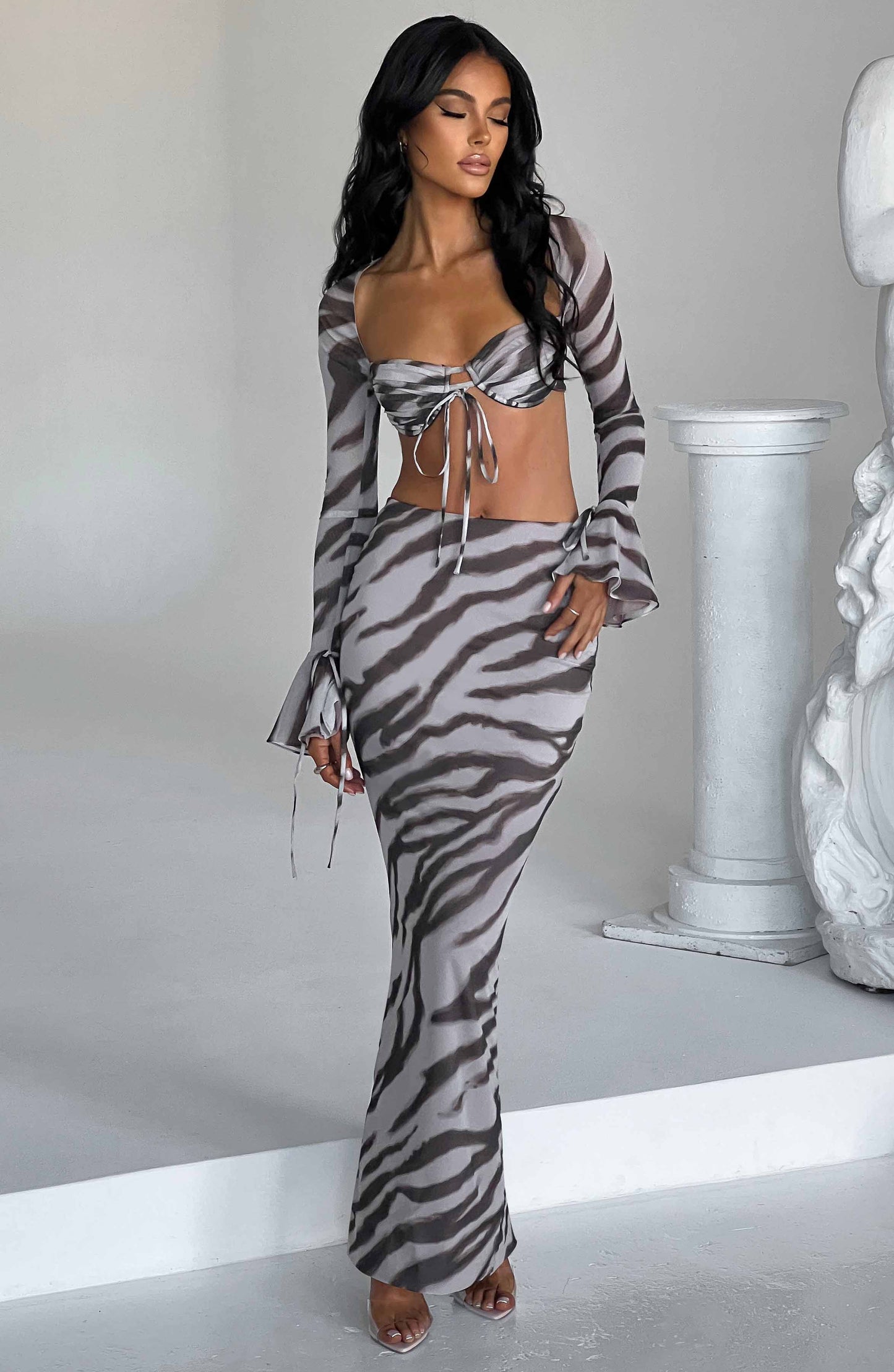 Astrid Maxi Rok Trendy - Stijlvol Zebra Motief